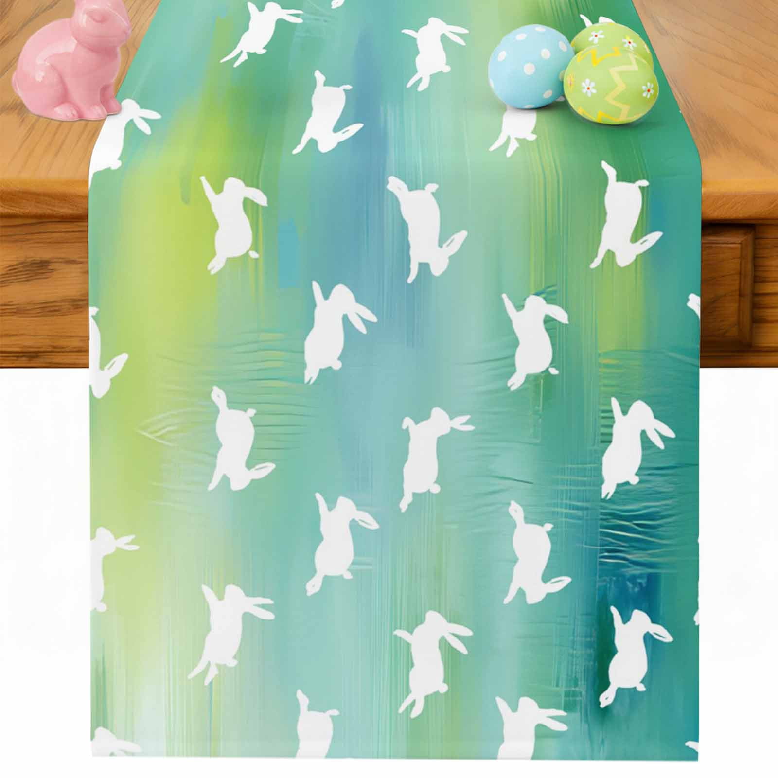 Easter Rabbit Silhouette Table Runner 36 Inches Long for Kitchen Dining ...