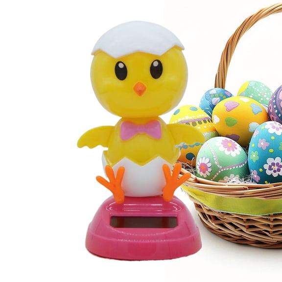 Easter Rabbit Solar Powered Dancing Toys,Solar Powered Toy Bunny Dancing Figure,Bunny Car Shaking Head Dancer Doll Cute Easter Rabbit Toys with Eggs for Sun Catcher Car Dashboard Office Desk Decor