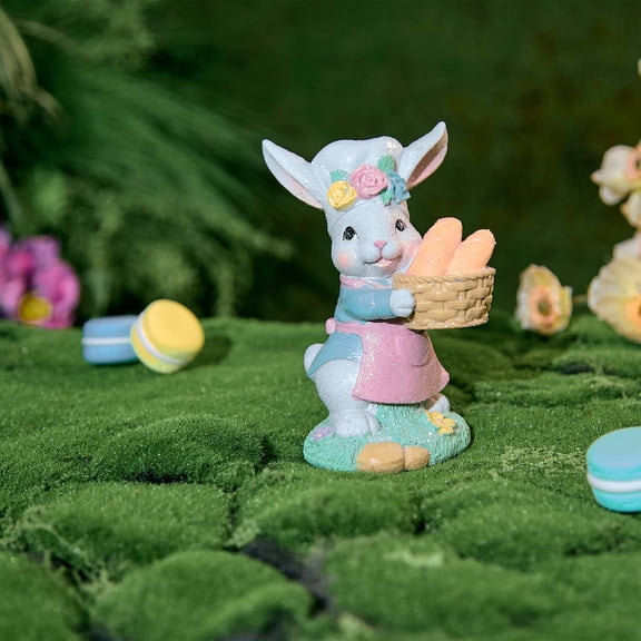 Easter Rabbit Statues Resin Bunny Decorations Spring Figurines Handmade Tabletop Indoor Home Holiday Gifts