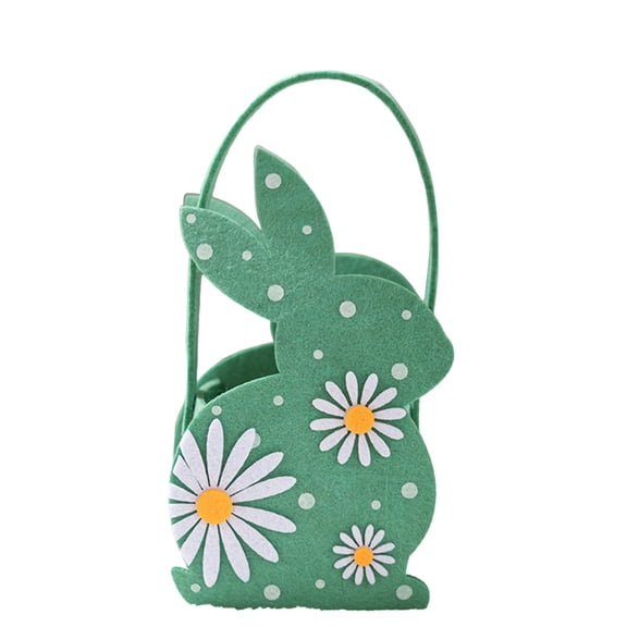 Easter Rabbit Storage Basket – 3D Decorative Green Wicker Basket for Toys, Eggs & Home Décor – Festive Spring Basket