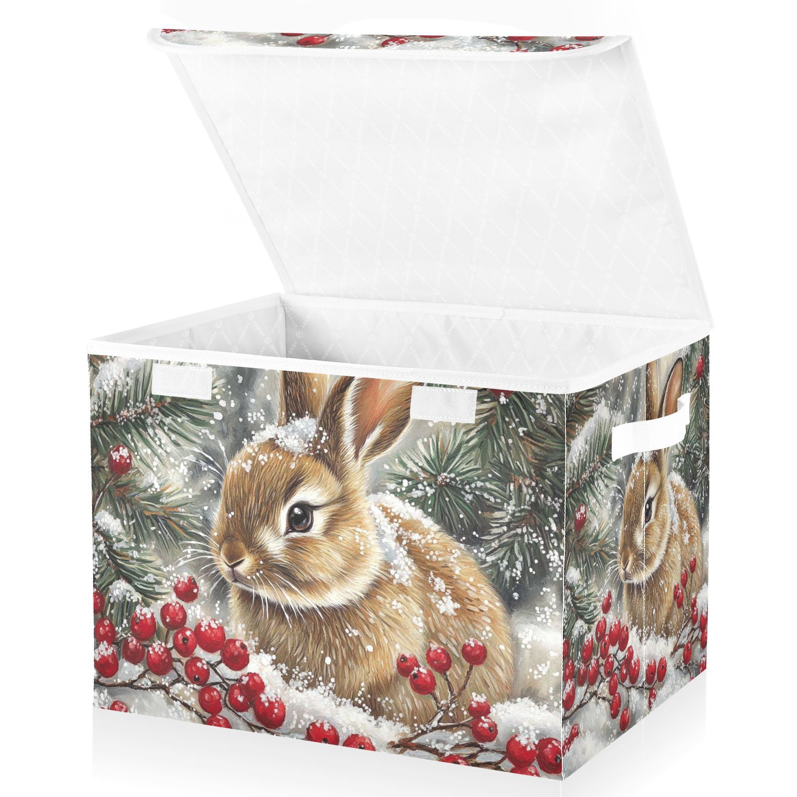 Easter Rabbit Storage Basket for Shelves Foldable Container Organizer for Organizing Toys Clothes Books with Handles