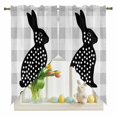 thumbnail image 1 of Easter Rabbit Swag Kitchen Curtain Valances, Bunny Welcome Rod Pocket Curtains Window Treatment Decor Valances for Bedroom Bathroom, 2 Panels 36 x 63 Inch, 1 of 9