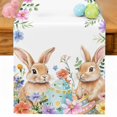 thumbnail image 1 of Easter Rabbit Table Runner 120 Inches Long for Kitchen Dining, Spring Flower Leaf Plant Wild Floral Dresser Scarf Farmhouse, Dining Table Decorations for Wedding/Parties, 13 x 120 In, 1 of 8