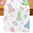 thumbnail image 1 of Easter Rabbit Table Runner 36 Inches Long for Kitchen Dining, Country Pastel Cartoon Cute Bunny Eggs Dresser Scarf Farmhouse, Dining Table Decorations for Wedding/Parties, 13 x 36 In, 1 of 8