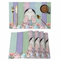 thumbnail image 1 of Easter Rabbit Tail Placemats Set of 12, Spring Floral Leaf Watercolor Easter Eggs Colorful Wood Grain Non-Slip Place Mats Washable Table Mats for Kitchen Dining Table Decorations Indoor/Outdoor, 1 of 9