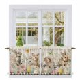thumbnail image 1 of Easter Rabbit Tier Curtains 24 Inch Length, Farmhouse Spring Botanical Flowers Eggs Grid Cafe Short Curtains for Bathroom Over Sink, Small Kitchen Curtain Light Filtering Drapes 2 Panels 27.5"Wx24"L, 1 of 8