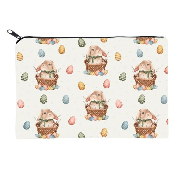 Easter Rabbit Toiletry Bag with Easter Rabbit Pattern Makeup Bag Large Capacity