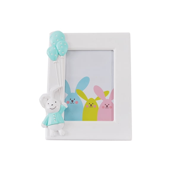 Easter Rabbit Vertical Photo Frame Figurine for 7 Inch Pictures, Seasonal Decorative Display with Rope for Creative Customization, Holiday Home Accent for Wall Decor and Family Memory Celebration