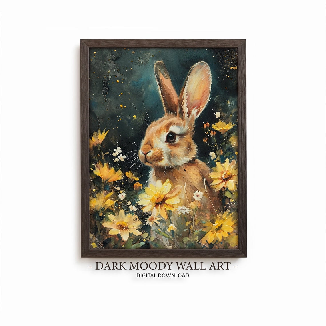 Easter Rabbit Wall Art Prints, Spring, Dark Academia, Moody Bunny ...