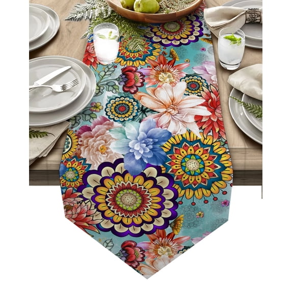 Easter Rabbit Watercolor Flower rations Coffee Table r Tablecloth Table Kitchen rative Table Runner