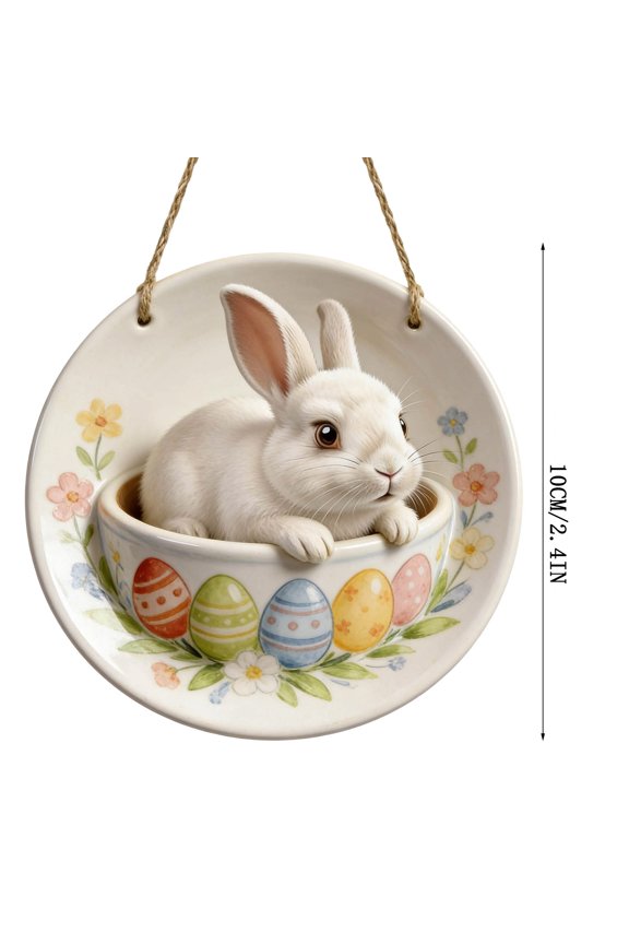 Easter Rabbit Welcome Door Sign Hanging Pendant Wooden Creative Front Door Decoration for Spring Holiday Cheerful Accent to Greet Guests and Add Festive Spirit to Your Home Entrance