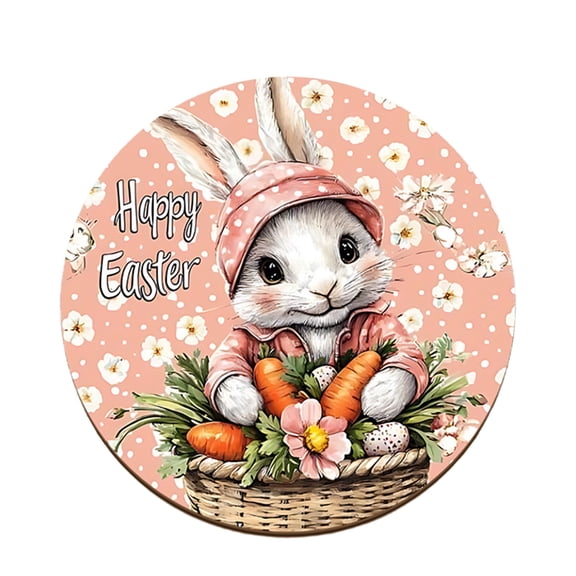 A Easter Rabbit Wooden Placemat With Bunny Engraved Pattern, Natural Solid Wood Material And Heat-Resistant Surface For Coffee Bar, Dining Table And Hot Drinkware Protection