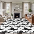 thumbnail image 1 of Easter Rabbits Area Rugs 8'x10', Washable Small Throw Rugs for Living Room Patio, Cute Bunny Cartoon Animals Black White Indoor Outdoor Rug Non-Slip Low Pile Carpet Runner Reversible Floor Mats, 1 of 8
