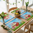 thumbnail image 1 of Easter Rabbits Blue Sky Placemats Set of 4,Wipeable Washable Table Mats for Dining Tables, Red Truck Eggs Place Mats for Kitchen Event Party Tabletop Decor, 1 of 9
