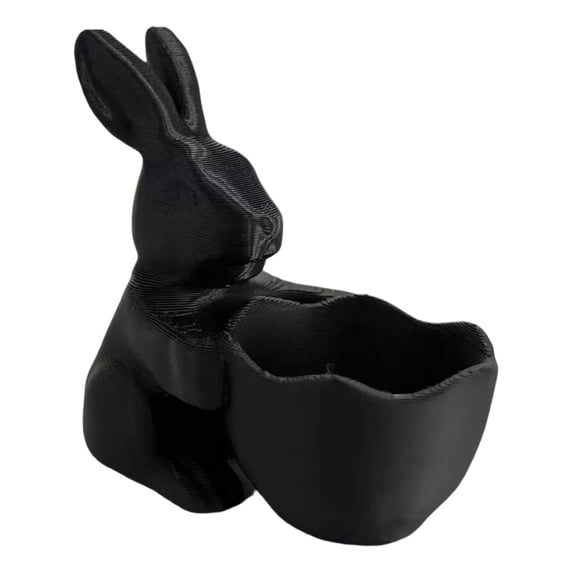 Easter Rabbits Candy Basket, 3D Printed Bunny with Basket, Home Decor Candy Storage Tray Rack for Spring Holiday Decoration,Festive Table Decor