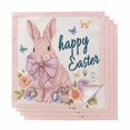 thumbnail image 1 of Easter Rabbits Cloth Napkins, Spring Floral Cute Bunny Butterflies Pink Washable and Reusable Dinner Napkins Set of 4, Table Napkin for Kitchen Party Birthday Wedding Hotel Housewarming 20"x20", 1 of 9