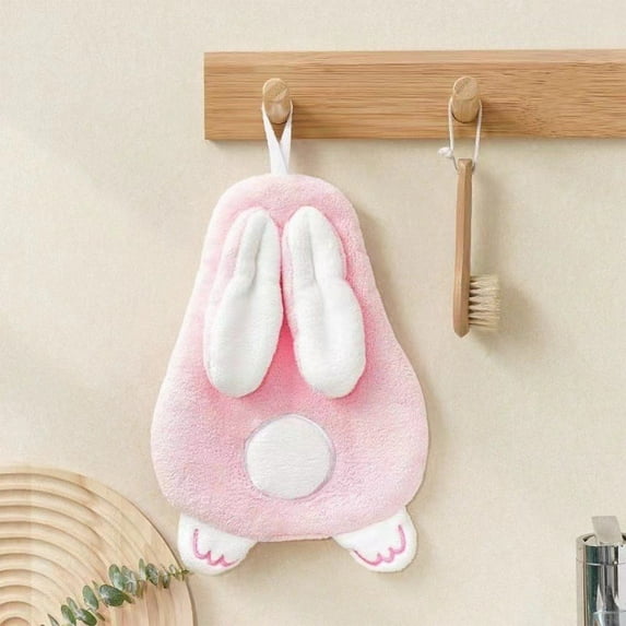 Easter Rabbits Decorations Decorative Hand Towels Rabbits Hand Towel Thickened Corals Fleece Towel Wall Mountables for Bathroom Highly Absorbent Free Drying