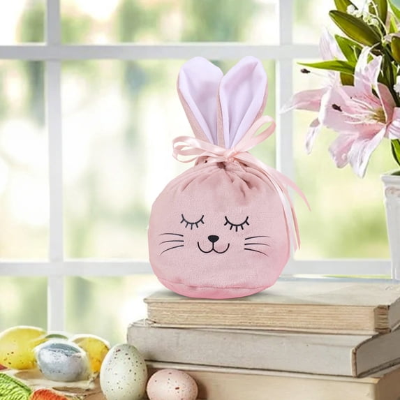 Easter Rabbits Decorations Treat Bags gift bags with drawstrings velvet ...