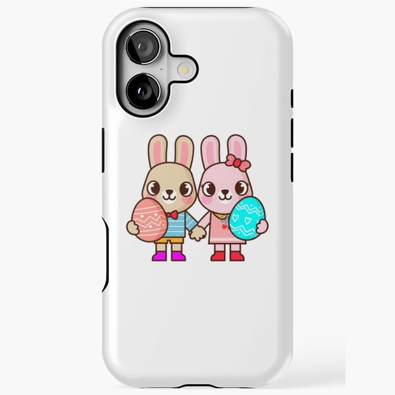 Easter Rabbits Eggs Welcome Spring Theme iPhone Case 17 11 12 13 14 15 16 Pro Max