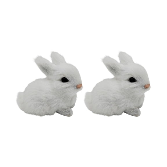 Easter Rabbits Figurines Plush Stuffed Bunnies Toy Home Decor Photo Props Spring
