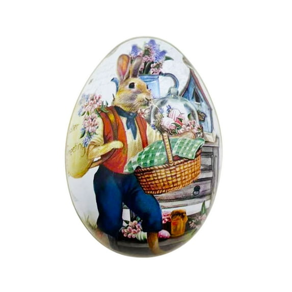 Easter Rabbits Iron Box Easter Eggs Iron Box Jewelry Box Candy Box Snack Box Toy Box Easter Decoration Storage Easter Eggs