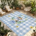 thumbnail image 1 of Easter Rabbits Outdoor Rug for Patio/Deck/Porch, Non-Slip Large Area Rug 3 x 5 Ft, Spring Eggs Tulips Daisy Wreath Bunny Blue Plaid Indoor Outdoor Rugs Washable Area Rugs, Camping Rug Carpet Runner, 1 of 8