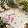 thumbnail image 1 of Easter Rabbits Outdoor Rug for Patio/Deck/Porch, Non-Slip Large Area Rug 5 x 7 Ft, Cute Bunny Eggs Butterflies Floral Leaf Beige Indoor Outdoor Rugs Washable Area Rugs, Camping Rug Carpet Runner, 1 of 8