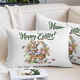 thumbnail image 1 of Easter Rabbits Pillow Covers Queen, Watercolor Flowers Eggs Cute Bunny Butterflies Soft Brushed Microfiber Breathable Throw Pillow Covers, Pillowcase with Zipper for Couch Sofa Bedroom 20"x30", 1 of 9