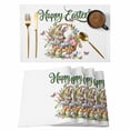 thumbnail image 1 of Easter Rabbits Placemats Set of 8, Watercolor Flowers Eggs Cute Bunny Butterflies Placemats for Dining Table, Place Mats for Kitchen Tabletop, Waterproof Wipeable Dining Table Mats Set, 1 of 9