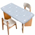 thumbnail image 1 of Easter Rabbits Table Cloths for 3 Foot Rectangle Tables, Cartoon Bunny Eggs Animal Blue Patio Waterproof Elastic Fitted Tablecloths, Washable Rectangular Table Cover for Camping, 1 of 8