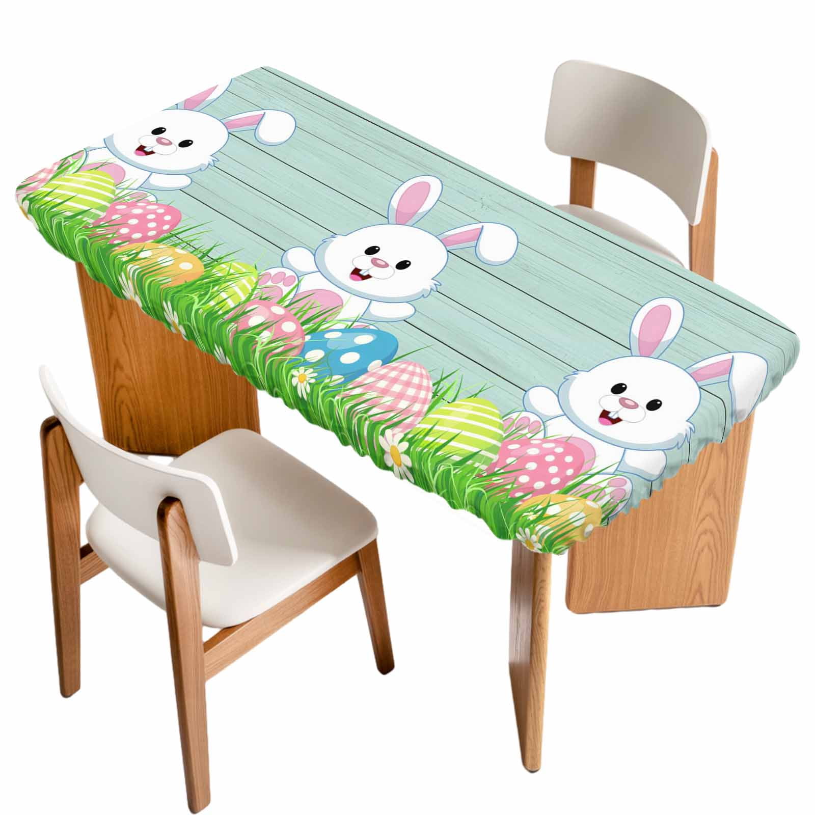 Easter Rabbits Table Cloths for 5 Foot Rectangle Tables, Watercolor ...