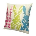 thumbnail image 1 of Easter Rabbits Throw Pillow Cover, Multicolor Bunny Spring Holiday Party Cushion Case Decoration for Sofa Couch, 1 of 5