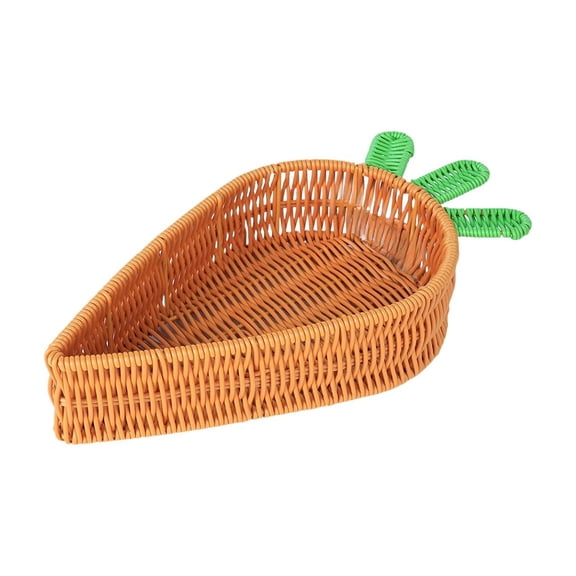 Easter Radish Basket Imitation Rattan Woven Basket Easter Basket Decoration Fruit Miscellaneous Items Storage Plastic Woven Multi-Purpose 1Pc 10.43X6.1X2.56In 124 Characters