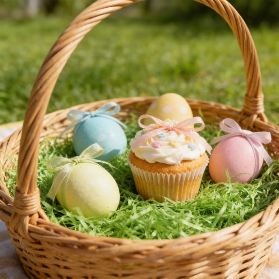 Easter Raffia Grass - 10g Natural Shredded Filler for Egg Decorations, Gift Wrapping & Basket Stuffing (Light Green)