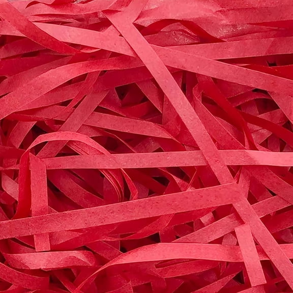 Easter Raffia Grass Paper Shred for Gift Wrapping Basket and Gift Box Filling, Easter Grass Crinkle Cut Paper Large Pack Raffia Grass Multi Color Recyclable Shred Paper for Gift Box (Red 50g)