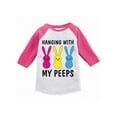 thumbnail image 1 of Easter Raglan Shirt for Toddlers Baby Easter Clothes Unisex Hanging with My Peeps 3T 4T 5T 2 Years Old Easter Outfit, 1 of 4