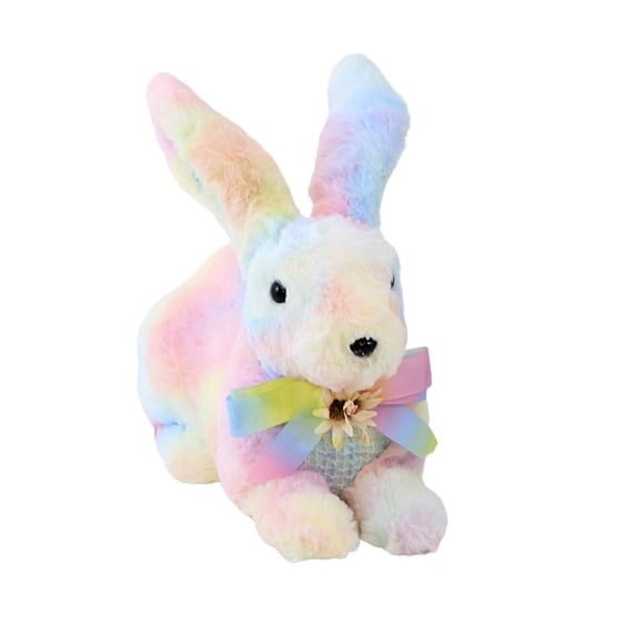 Easter Rainbow Bunny Laying Down Polyester Rabbit Tie-Dyed 0808753