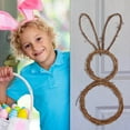 thumbnail image 1 of Easter Rattan Circle Bunny Wreath, Diy Craft Vine Branch Wreath For Front Door Wall Holiday Decor, Rabbit Shaped Wreath For Easter Party Wedding Garden Balcony Decoration, 1 of 4