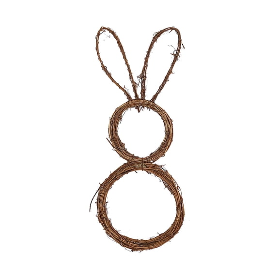 Easter Rattan Circle Bunny Wreath Rabbit Shaped Vine Branch DIY Craft Wreath For Front Door Wall Holiday Decor Cheap Stuff Under 3 Dollar