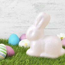 Easter Ready to Paint Your Own Easter Bunny Figurines, Blank Ceramics to Paint Bunny Statues Unpainted DIY Arts Crafts Easter Bunny Ceramic Figurines for Easter Day Decor, with Paint, Pen