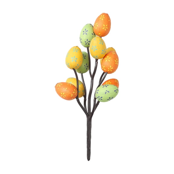 Easter Realistic Painted Egg Potted Plant Decoration Printed Painted Egg Easter Desktop Decoration Ornament With Branch Insert Decoration