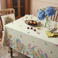 thumbnail image 1 of Easter Rectangle Tablecloth 60x120 Inch Spring Floral and Bunny Table Cloths Spill Proof Wrinkle Table Cloth for Kitchen Dining Decoration Holiday Parties, 1 of 5