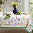 thumbnail image 1 of Easter Rectangle Tablecloth 60x84 Inch Spring Floral and Bunny Table Cloths Spill Proof Wrinkle Table Cloth for Kitchen Dining Decoration Holiday Parties, 1 of 6