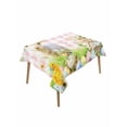 thumbnail image 1 of Easter Rectangle Tablecloth, Rabbit Sheep Eggs Butterfly Flowers Pink Grid Waterproof & StainResistant Tablecloth, Washable Oil-proof Table Cover for Dining/Party/Wedding/Camping/Buffet 60x84 In, 1 of 9