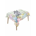 thumbnail image 1 of Easter Rectangle Tablecloth, Spring Rabbit Eggs Botanical Floral Green Lattice Waterproof & StainResistant Tablecloth, Washable Oil-proof Table Cover for Dining/Party/Wedding/Camping/Buffet 52x70 In, 1 of 9