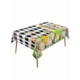 thumbnail image 1 of Easter Rectangle Tablecloth, Spring Rabbit Sheep Duck Eggs Plants Black Plaid Waterproof & StainResistant Tablecloth, Washable Oil-proof Table Cover for Dining/Party/Wedding/Camping/Buffet 54x108 In, 1 of 9