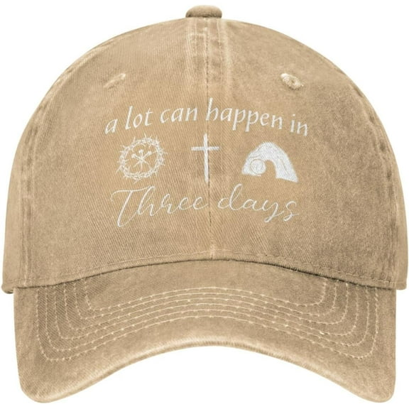 Easter Religious Christian Baseball Hats for Men A Lot Can Happen 3 Days Hiking Hat for Women's Trendy Lids Hats