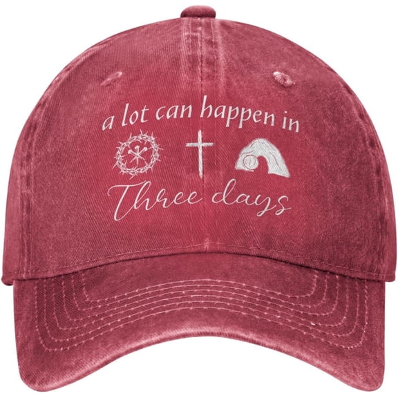 Easter Religious Christian Baseball Hats for Men A Lot Can Happen 3 Days Hiking Hat for Women's Trendy Lids Hats
