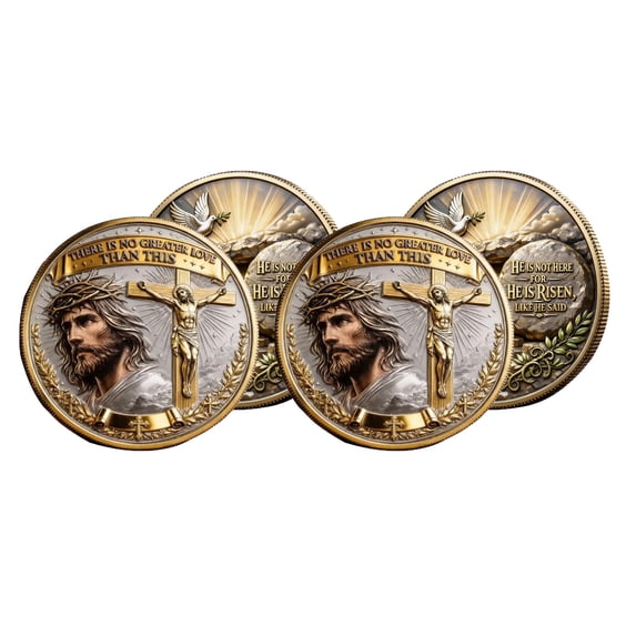 Easter Religious Commemorative Coin, Jesus Christ Collectible Token, Spiritual Religious Keepsake Coin for Easter Holiday Gift Church Souvenir Home Decor