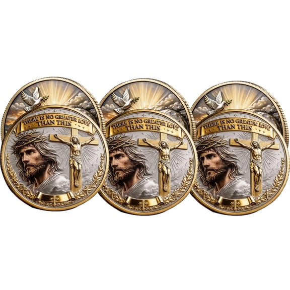 Easter Religious Commemorative Coin, Jesus Christ Collectible Token, Spiritual Religious Keepsake Coin for Easter Holiday Gift Church Souvenir Home Decor